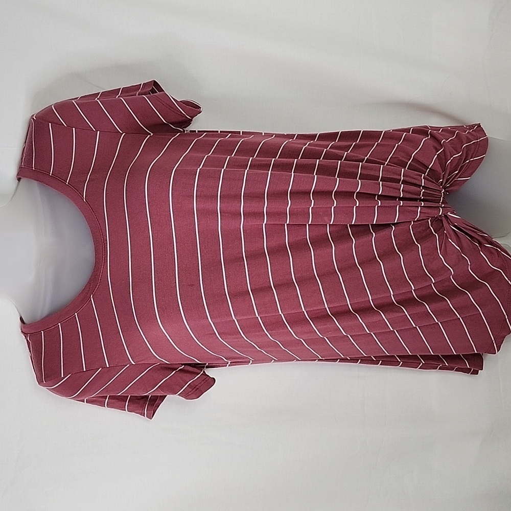 Nine Britton Women's Striped Pink and White Striped T-Shirt